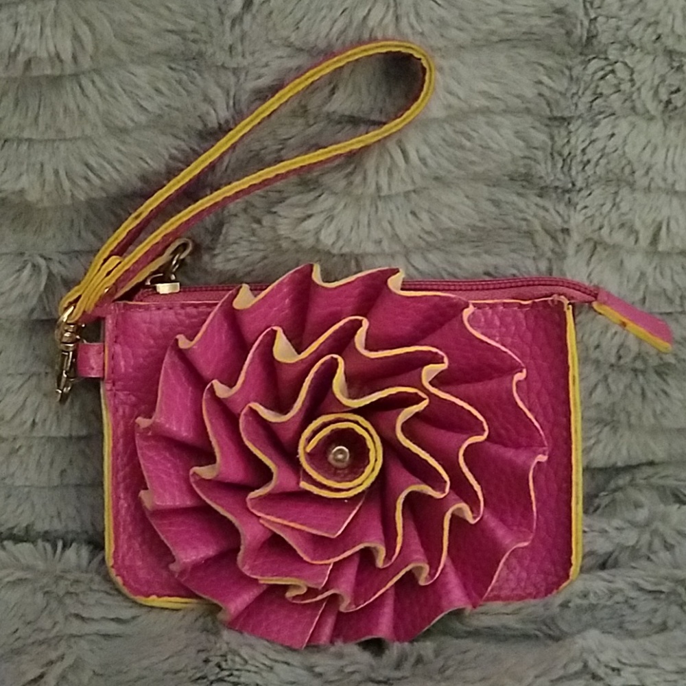 Jazza Pink Flower Wristlet